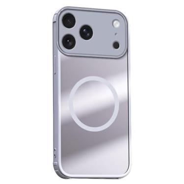 Imagem de Genérico Capa magnética para iPhone 17/17 Air/17 Pro/17 Pro MAX, capa protetora de lente com tudo incluído, capa para telemóvel ultrafina e transparente anti-amarelecimento (Gray, 17 Pro)