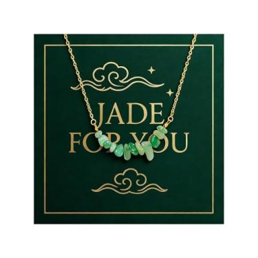 Imagem de Zurlcdye Colar de jade feminino esmeralda com contas boho pingente verde declaração delicado colar moderno joias de aniversário acessórios presentes, Aço inoxidável, Sem Pedra Preciosa