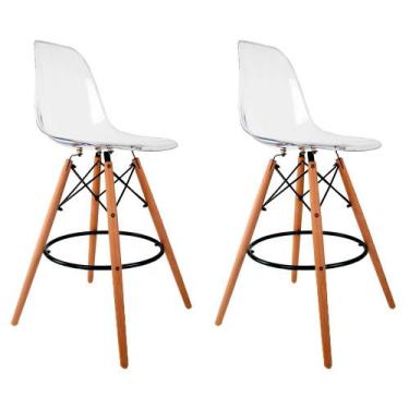 Imagem de Conjunto 2 Banquetas Eames Empório Tiffany Transparente - Seatco