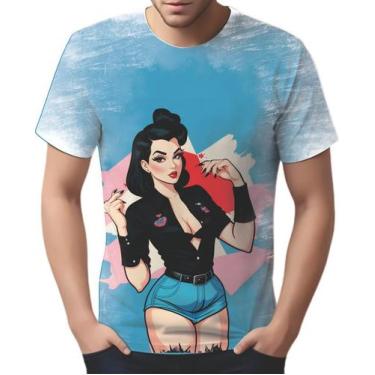 Imagem de Camiseta Camisa Tshirt Pin Up Mu.lher Morena Pop Art Moda 8 - Enjoy Sh