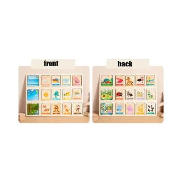 Imagem de Quebra-Cabeça Educacional De Madeira Montessori Com Dois Lados Para Cr