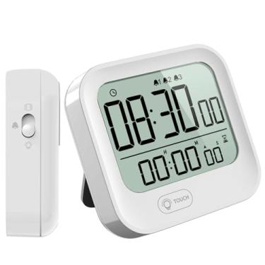 Imagem de Despertador Pomodoro com temporizador, temporizador e relógio silenciosos de vibração, cronômetro magnético com luz noturna, relógio de tomate, relógio de contagem regressiva com segundos