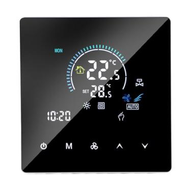 Imagem de Luocute Termostato de Ar Condicionado Central, Tela de Toque LCD Colorida Com Bloqueio para Crianças e Armazenamento de Dados, Com Proteção IP20, para Aquecimento de Piso de água de