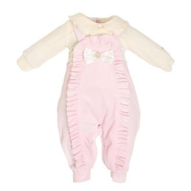 Imagem de Macacão Plush Luxo Bebê Menina Inverno Babadinho Lessa B8886-Feminino