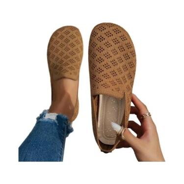 Imagem de Sapatos Femininos Confortáveis E Respiráveis, De Malha Vazada, Com Pon