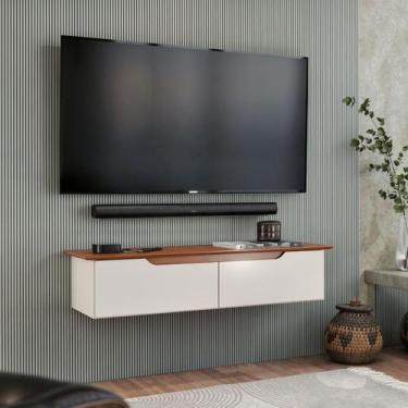 Imagem de Aparador Suspenso Rack Sala TV Duas Gavetas MDF/MDP Compacto Design Mo