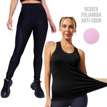 Imagem de Camiseta REGATA DRY MALHA FRIA POLIAMIDA + Calça LEG LEGGING REDINHA Conjunto Fitness 537-Feminino
