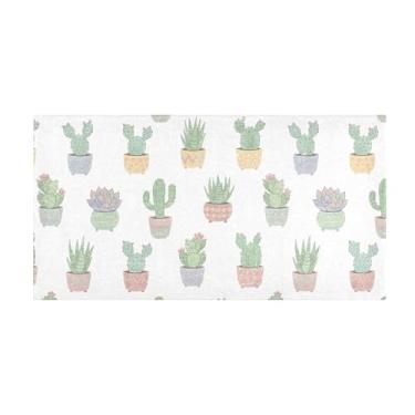 Imagem de Burbuja Tapete de corredor de cacto de pelúcia antiderrapante tapete de cozinha suporte de borracha para corredor, quarto, sala de estar, decoração de entrada, lavável na máquina, 51 x 99 cm