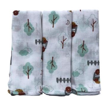 Imagem de Fralda Pano de Ombro Bebe Com Bainha 100% algodão Enxoval Maternidade (Fazendinha)