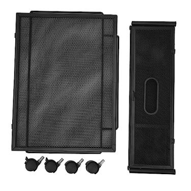 Imagem de Organizador de armazenamento sob a cama, com rodas, padrão de grade, tipo removível, metal destacável, gaveta de armazenamento de sapatos para roupas, brinquedos (Preta)