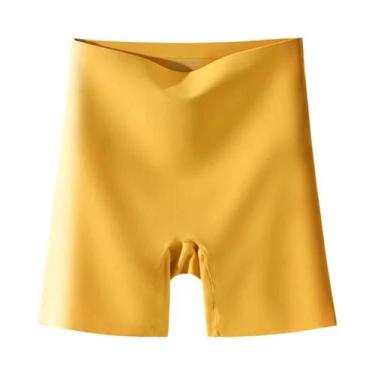 Imagem de Shorts Boxer Femininos De Cintura Alta, Ajuste Slim, Cor Pura, Calcinh