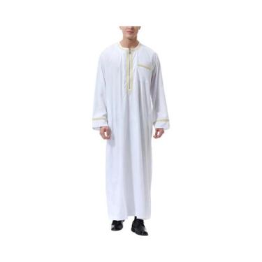 Imagem de Roupa Tradicional Muçulmana Masculina, Robe Islâmico Bordado De Dubai,