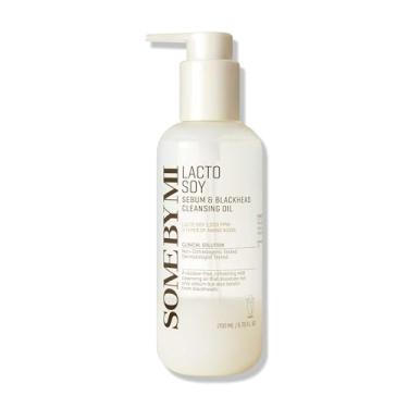 Imagem de SOME BY MI Óleo de limpeza de sebo e cravos Lacto Soy – 200 ml – Removedor de maquiagem vegano coreano com extrato de soja e serina – Limpeza profunda para cravos e poros – Cuidados com a pele coreana