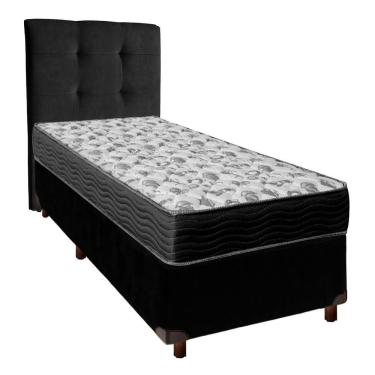 Imagem de Cama + Box Preto E Colchão Ortobom D33 Solteiro - Iso100 + Cabeceira