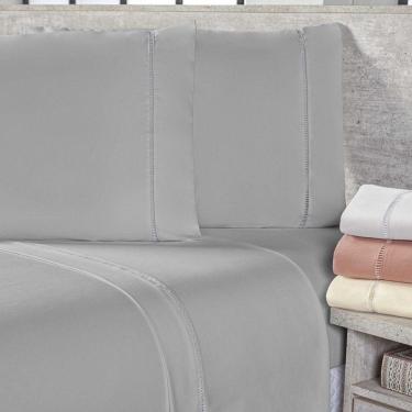 Imagem de Jogo De Lençol Casal Percal 400 Fios 3 Peças - Cinza