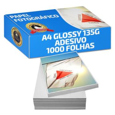 Imagem de Papel Fotográfico Foto Adesivo 135g A4 Glossy À Prova D'água Pacote 10