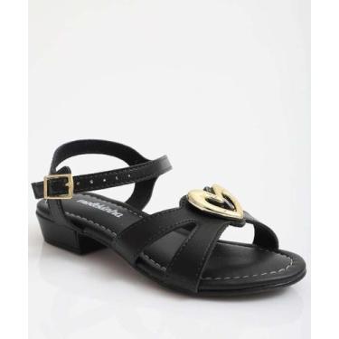 Imagem de Sandália Infantil Coração Molekinha Preto-00082, Preto, 32