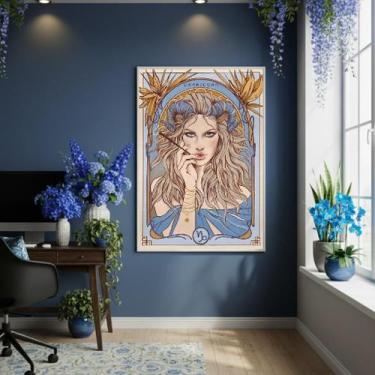 Imagem de Quadro Decor Mulher De Capricórnio 70X50Cm Mold Preta - Quadros On-Lin