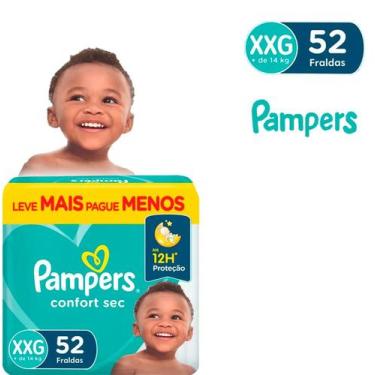 Imagem de Pampers Confort Sec Fraldas Descartáveis XXG com 52 Unidades