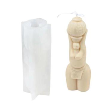 Imagem de Molde De Silicone Grande 3D De Mulher Yoga Para Estátua De Cera De Soj