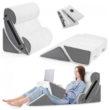 Imagem de Conjunto de 6 Travesseiros Ortopédicos para Dormir com Espuma Pós Cirúrgica, Antirronco...