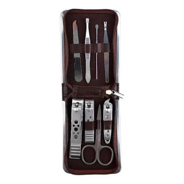 Imagem de Kit 8 Peças Higiene Pessoal Manicure Estojo Cortador Tesoura - Unhas Perfeitas Em Qualquer Lugar