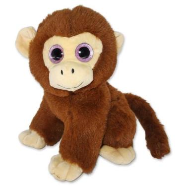 Imagem de Macaco de Pelúcia Tofu 20cm Marrom Escuro com Olhos Brilhantes  Fizzy 