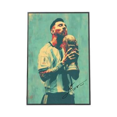 Imagem de Pôster De Futebol Messi Sem Moldura, Arte De Parede Personalizada Para