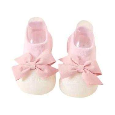 Imagem de Sapatos De Bebê Respiráveis E Antiderrapantes Em Algodão Cardado, Meia