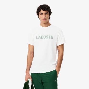 Imagem de Camiseta Esportiva Ultra Dry com Estampa Gráfica - Lacoste, G, Branco,