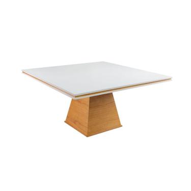 Imagem de Mesa de Jantar Quadrada com Vidro - Genebra - Requinte Salas