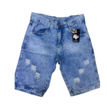 Imagem de Bermuda Jeans Masculina Rasgada - Mil Grau Jeans, Azul claro, 36