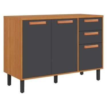 Imagem de Balcão de Cozinha Nápoles Itaiaia 3 Portas 2 Gavetas - Itatiaia, Grafi