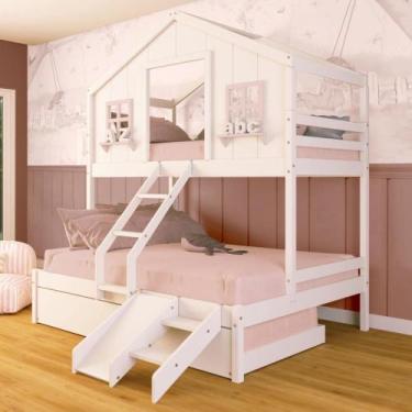 Imagem de Treliche Casal/ Solteiro Casinha Dos Sonhos Kit Escada/ Escorregador M