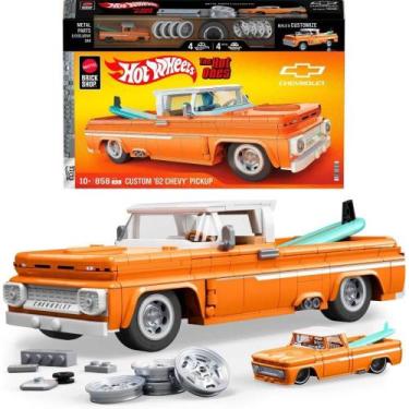 Imagem de Mega HOT Wheels CHEVY Pickup 62 Custom 1:16  858 Peças - Mattel Brick 