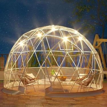 Imagem de Tenda De Bolha Dome House, Outdoor 5-7 Pessoas Bubble Igloo Tenda De Acampamento, 3.6m/12ft Dome House Camping Barraca Com Tampa De Pvc, Porta E Janelas Para Jantar Ao Ar Livre Quintal Camp