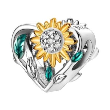 Imagem de Pingente De Prata Esterlina 925 Feminino Com Berloques De Girassol, Tu