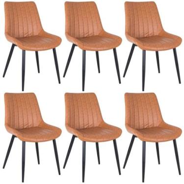 Imagem de Kit 6 Cadeiras Laráz Chicago Industrial Marrom - Laraz