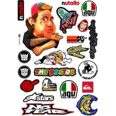 Imagem de Cartela De Adesivos Personalizados Carro Moto Bike Motocross - Resitan