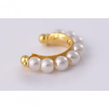 Imagem de Piercing Fake Higipack com Pérolas Folheado em Ouro 18K 1,3CM Delicado e Discreto para...