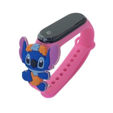 Imagem de Relógio Infantil Feminino Angel Stitch Tiara Analógico com Mostrador Decorado à Prova D’água Rosa OEM