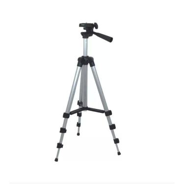Imagem de Tripé para Câmeras e Celulares OEM Tripod 3110 Altura Ajustável 1 e 02m com Nível de Bolha e Rotação 360° Preto