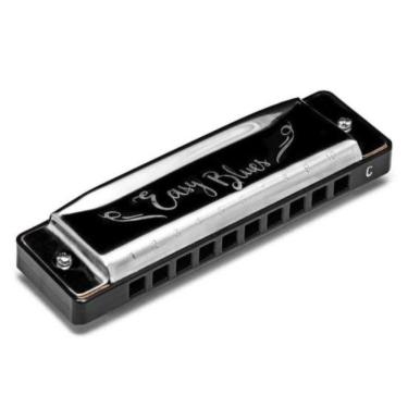 Imagem de Gaita Diatônica Em Dó (c) 20 Vozes Easy Blues Prata Hering