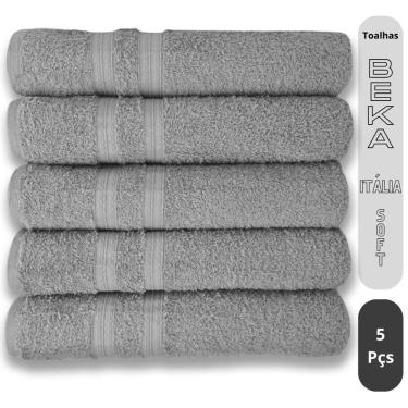 Imagem de Kit 5 Toalhas Super Grossa E Felpuda Macia 80x150cm Beka Cinza