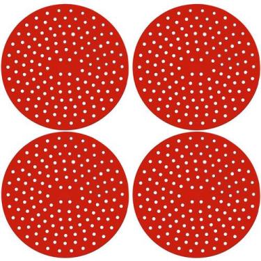 Imagem de Almofada De Silicone Para Fogão De Indução 4 Peças Vermelho - Art Hous