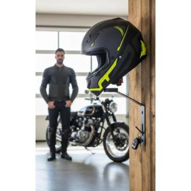 Imagem de 2x Suporte Capacete Moto Reforçado Parede Porta Chaves - Congratulatio