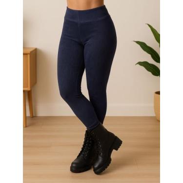 Imagem de Calça de Veludo Canelado Leg Skinny Legging Cintura Alta Inverno de Fr