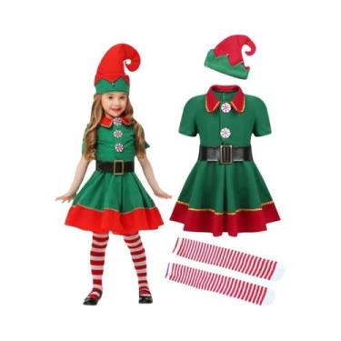 Imagem de Fantasias De Elfo Verde Para Crianças 2025, Traje De Papai Noel Para O