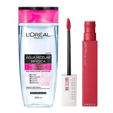 Imagem de L'Oréal Paris + Maybelline Kit - Água Micelar Bifásica + Batom Líquido Longa Duração Ru...