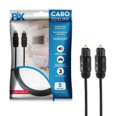 Imagem de Cabo Óptico Digital Toslink Home Theater 5 Metros - PIX
